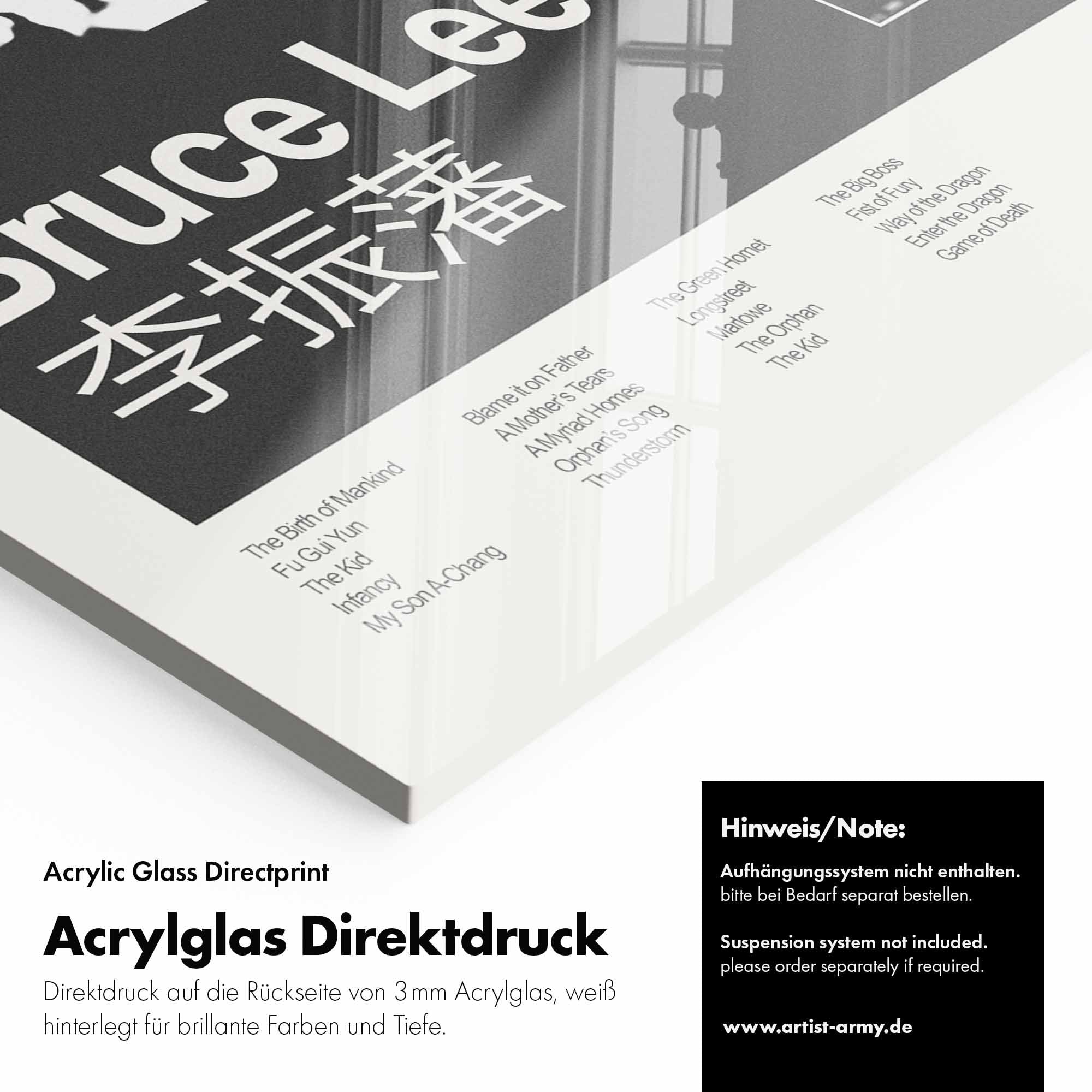 Artist Army Bruce Lee Acrylglasbild Detail