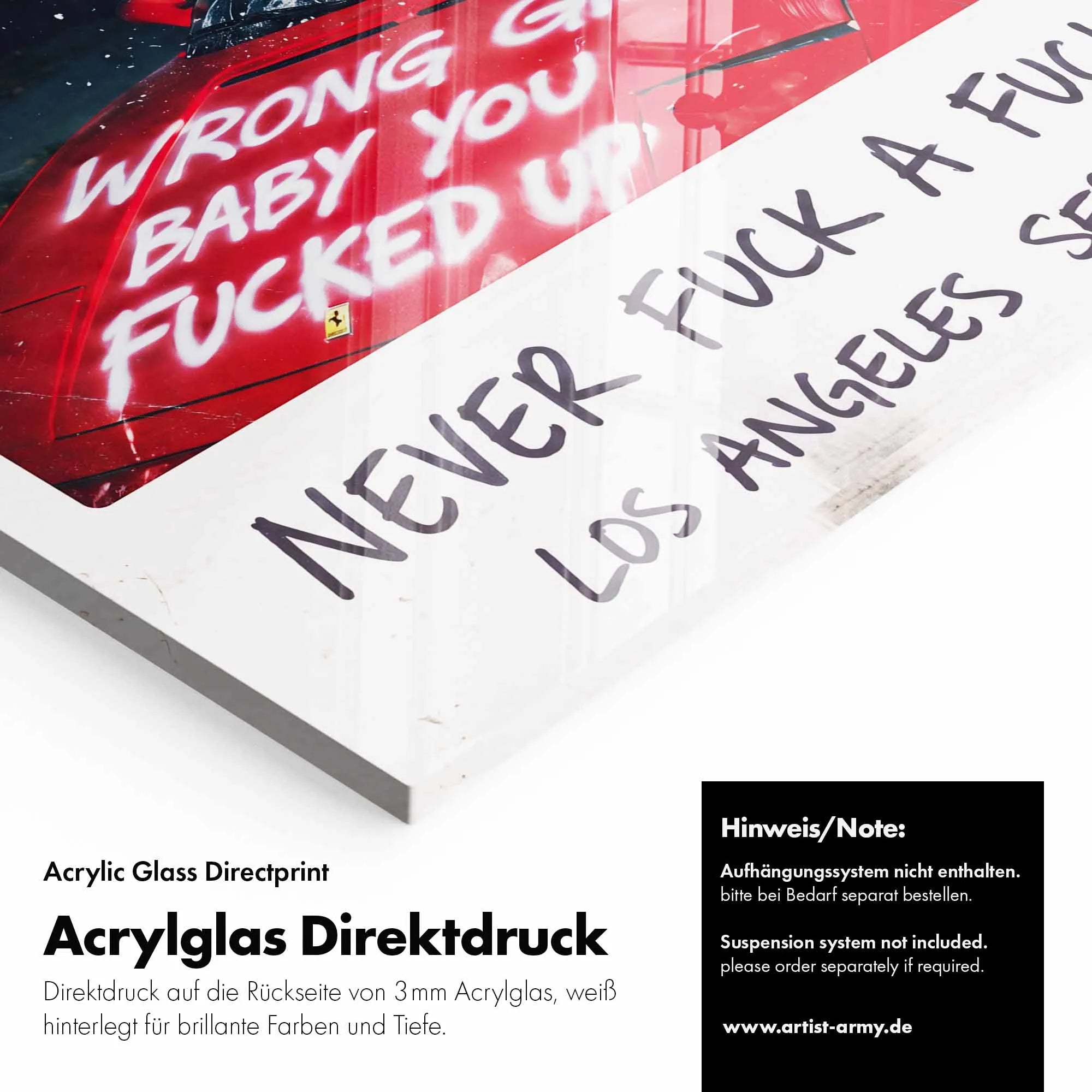 Artist Army Never Fuck A Fucker Baby Acrylglasbild Detail