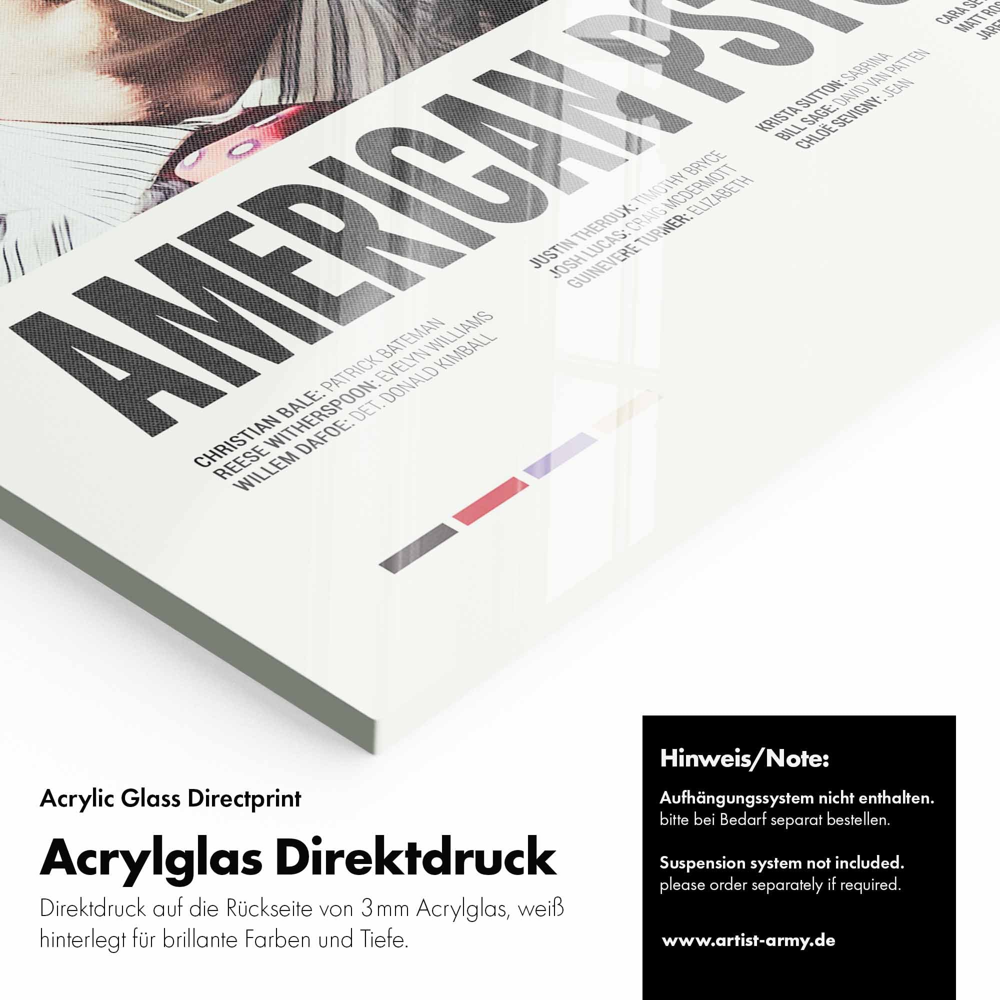 Artist Army Patrrick Batemann American Psycho Acrylglasbild Detail