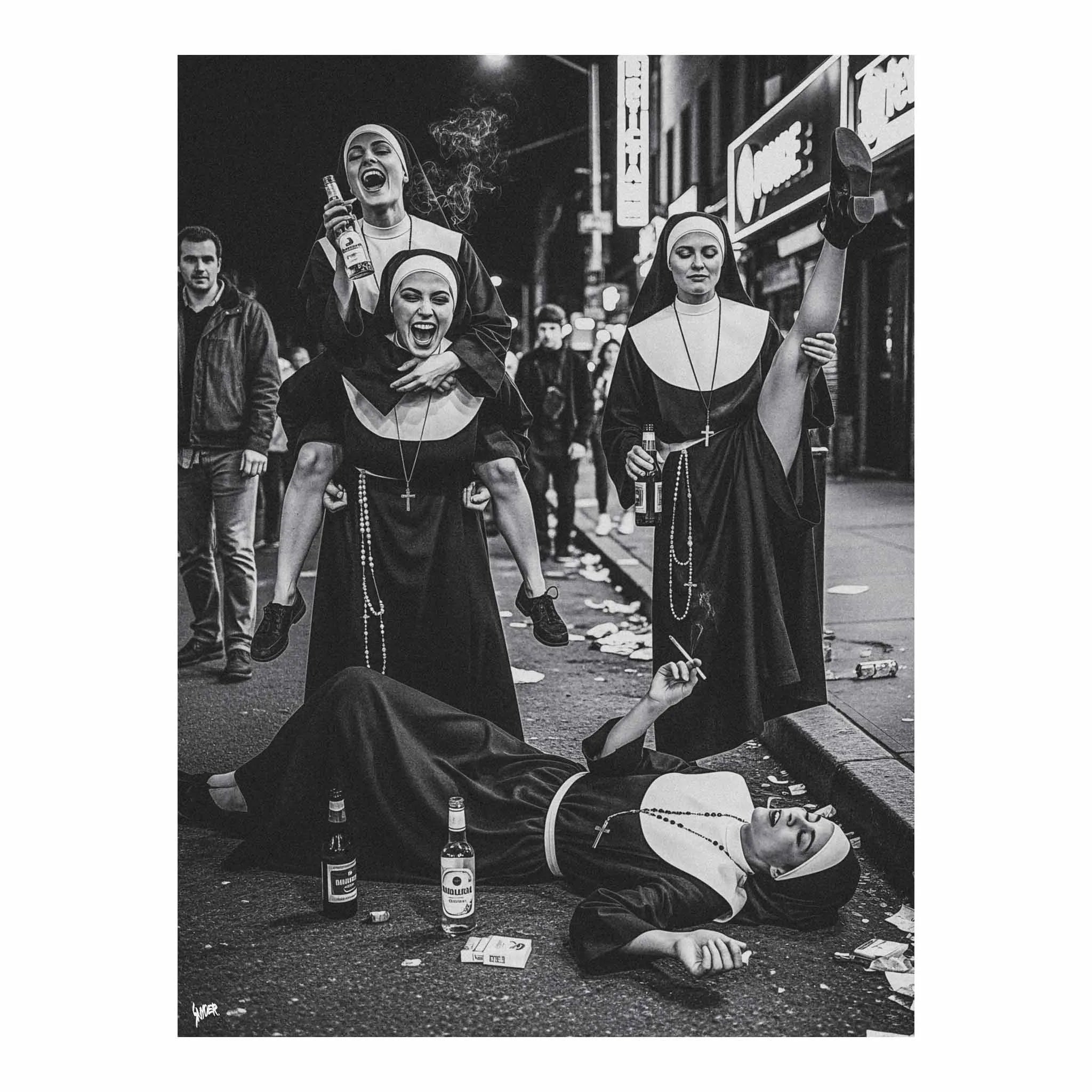 Artist Army Pray Hard Paty Harder Poster 1