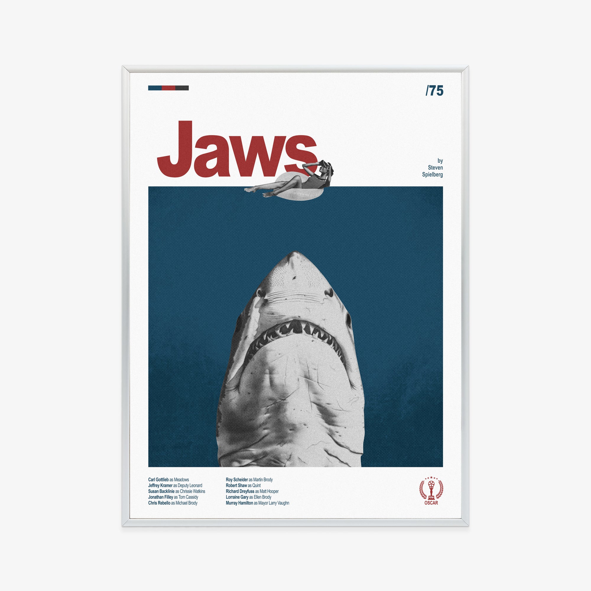 jaws-poster-silver-frame