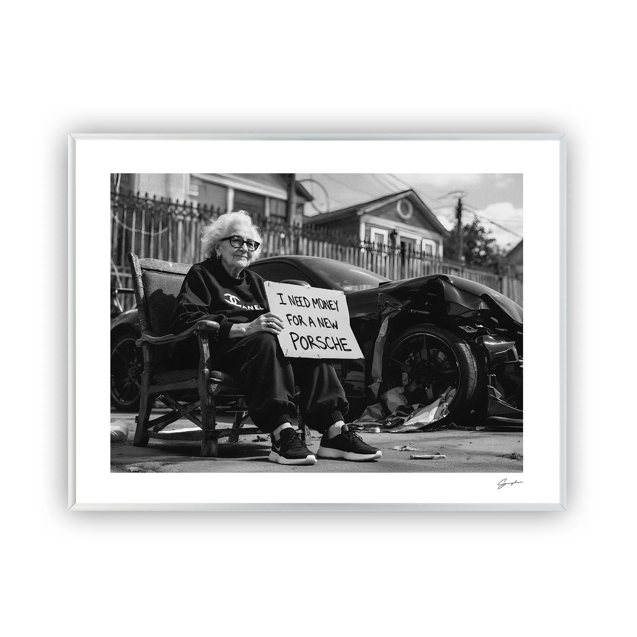 new-porsche-poster-silver-frame