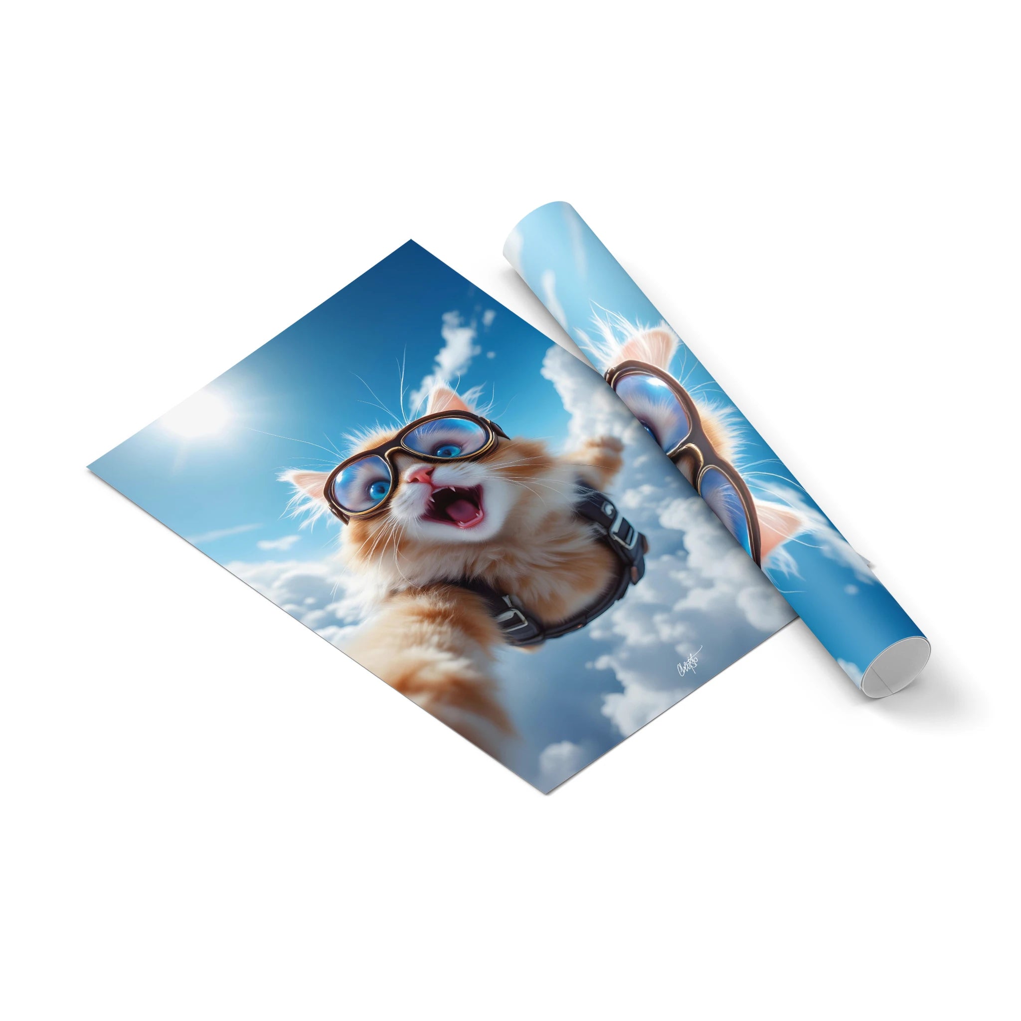 skydive-cat-poster-no-frame