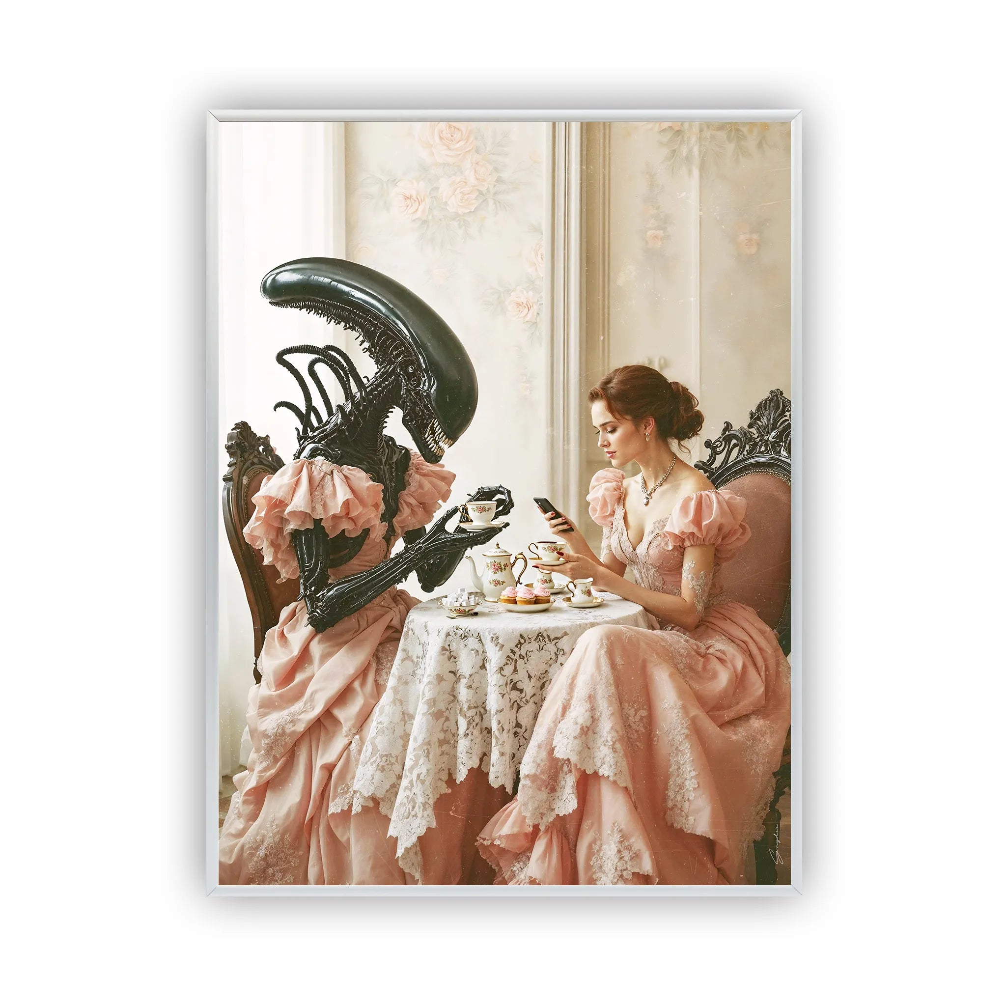the-beauty-and-the-beast-poster-silver-frame