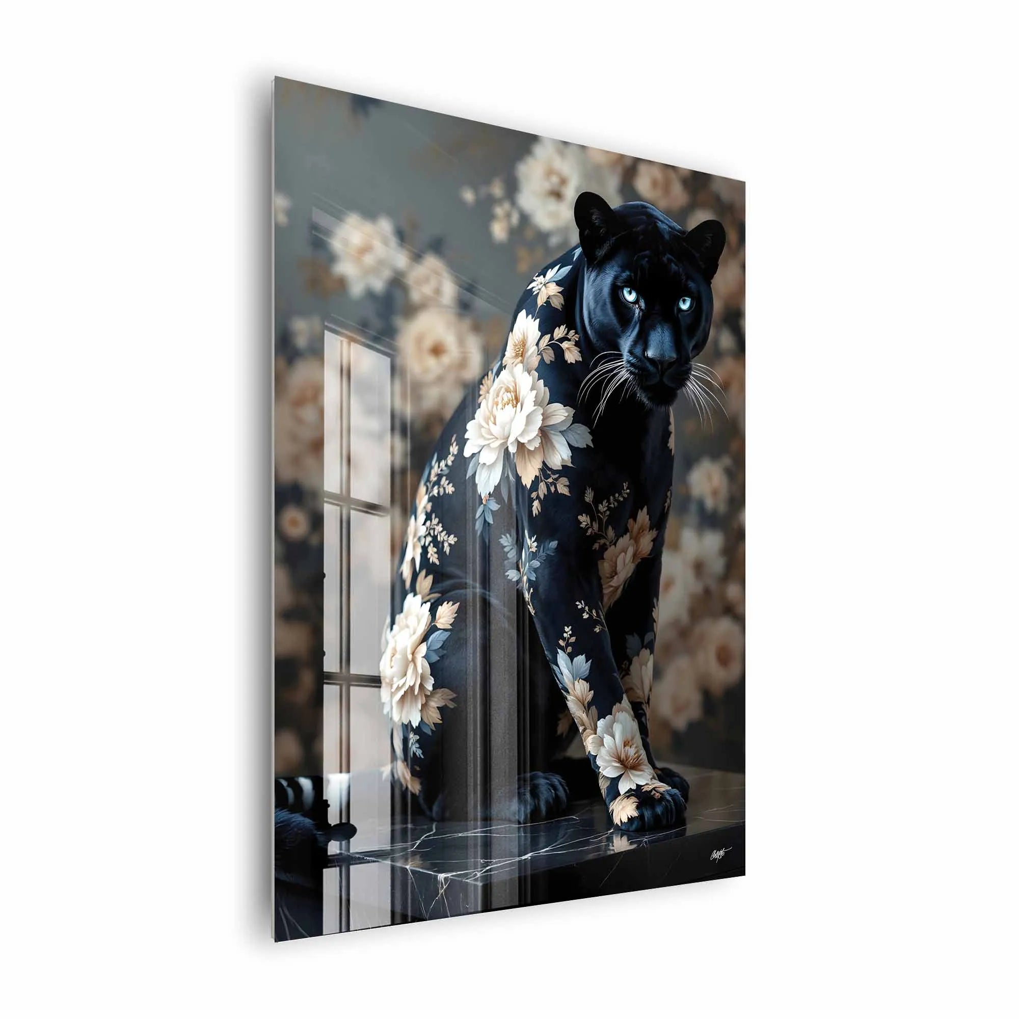 Artist Army Black Floral Panther Acrylglasbild 2