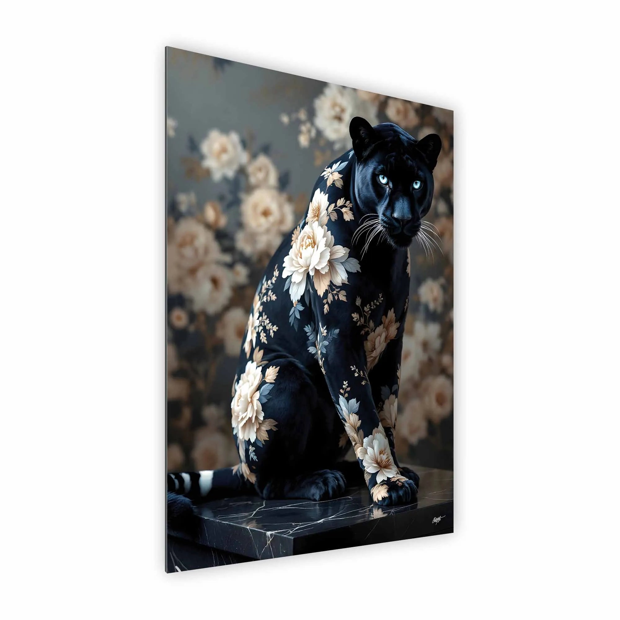 Artist Army Black Floral Panther Alu Dibond 2