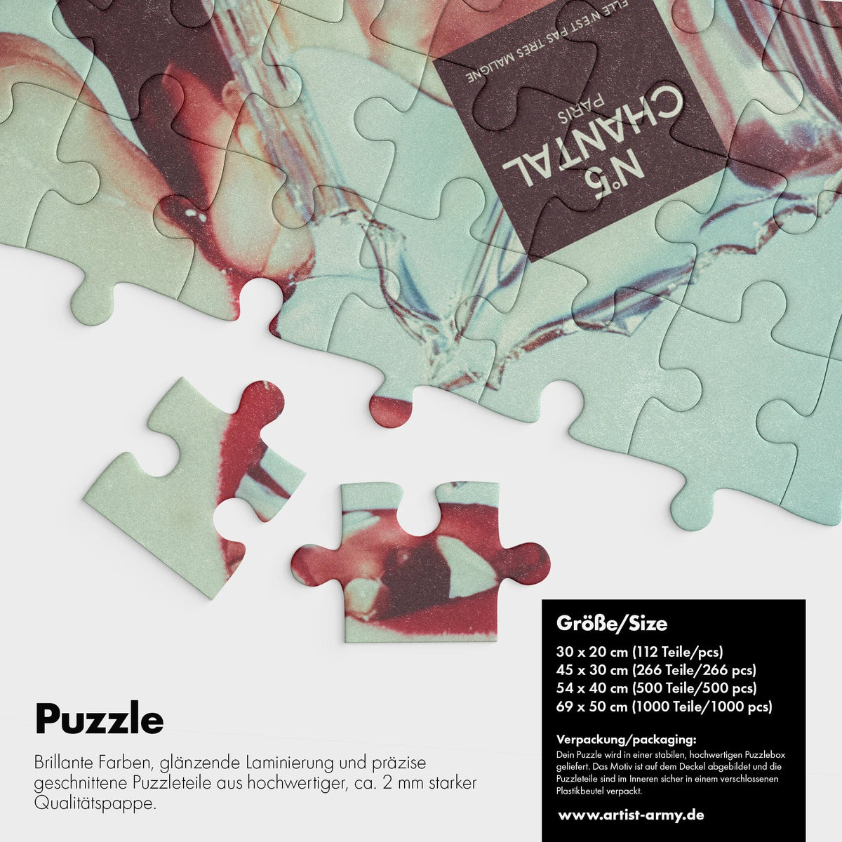 Chantal N°5 Puzzle Detail mit hochwertigen Puzzleteilen und Vintage Motiv