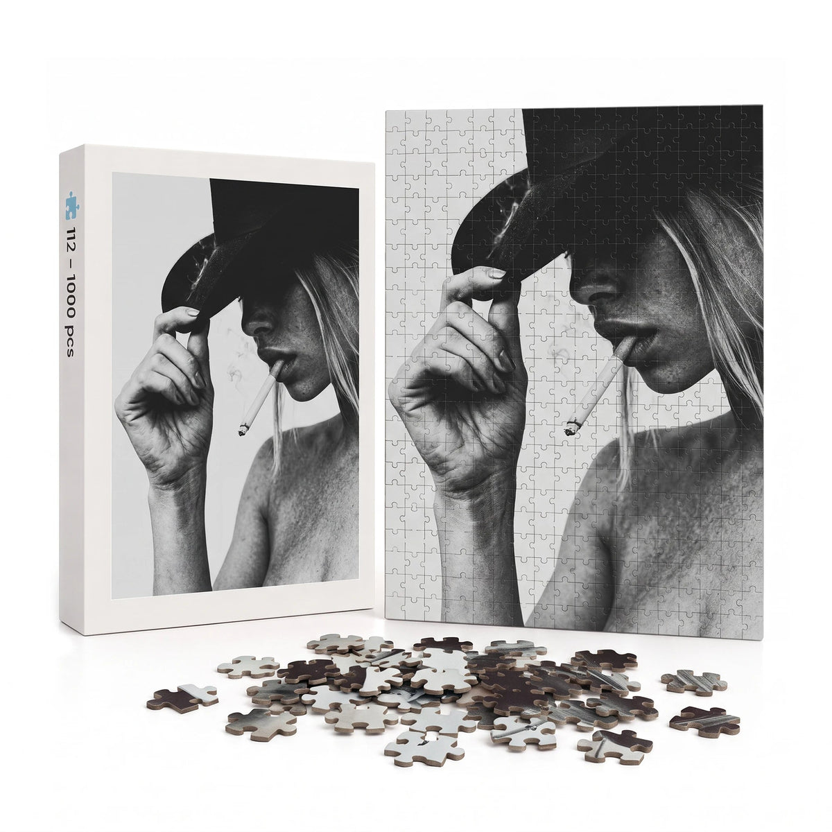 Cowgirl – Schwarz-Weiß Puzzle für Erwachsene