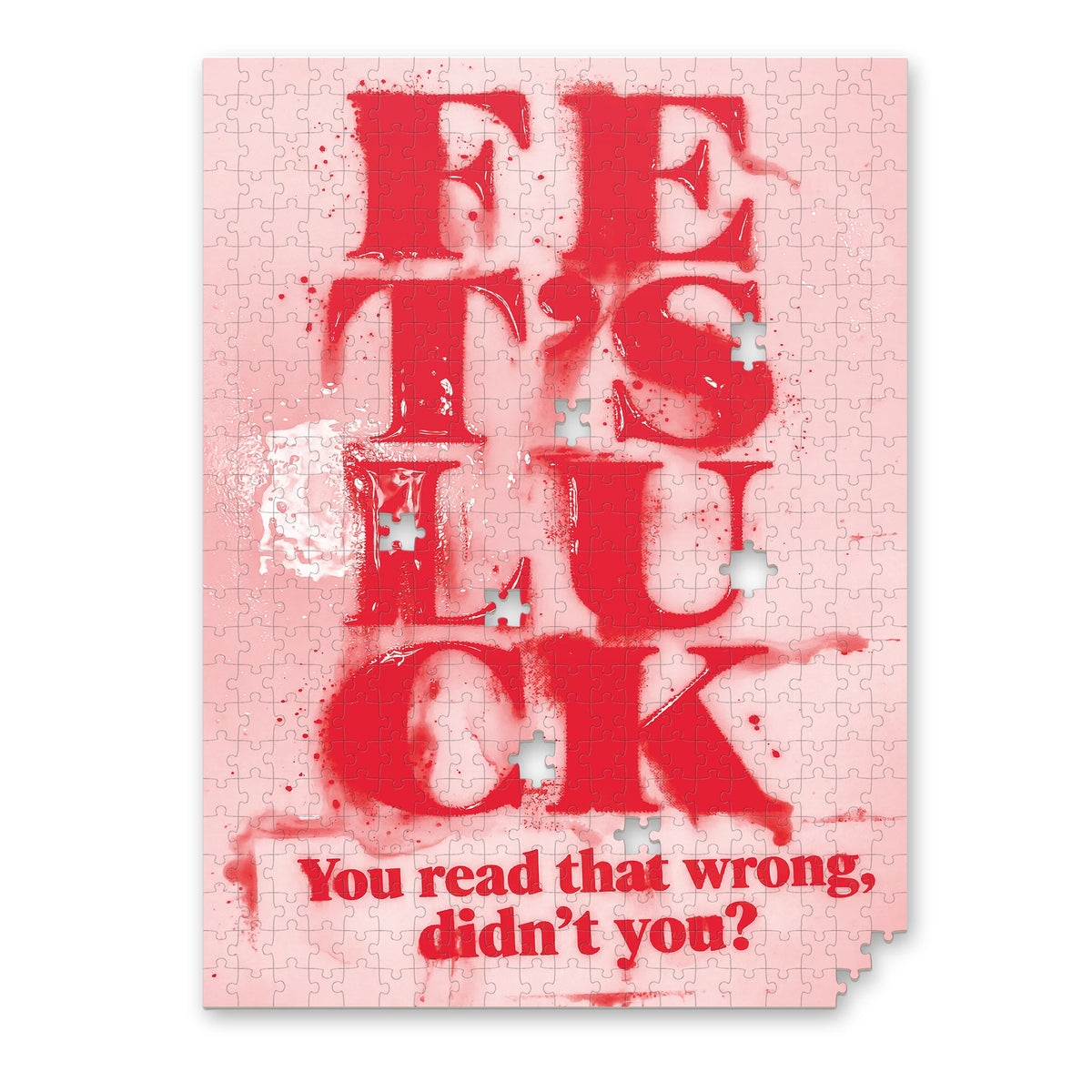 Fet’s Luck Statement Puzzle für Erwachsene in Rot und Rosa