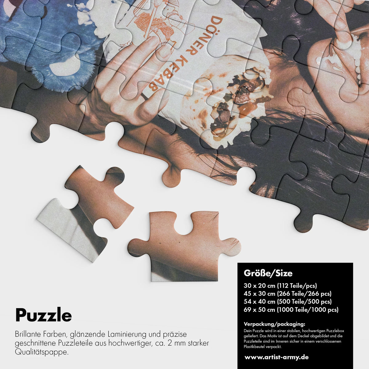 Happiness Retro Puzzle Detail mit analoger Vintage Fotografie