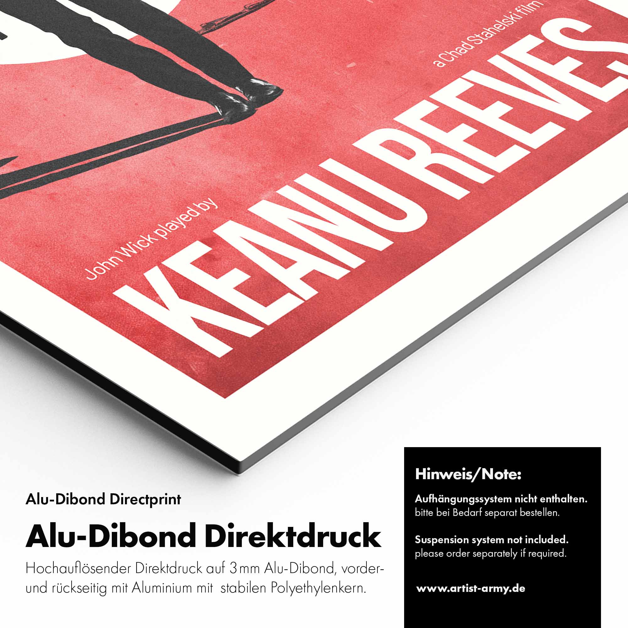 Artist Army John Wick Keanu Reeves Alu Dibond Detail