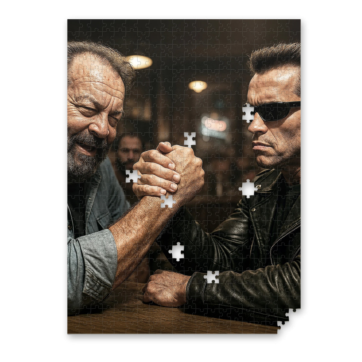 Knuckle Heroes Reloaded Puzzle mit Arnold Schwarzenegger und Bud Spencer