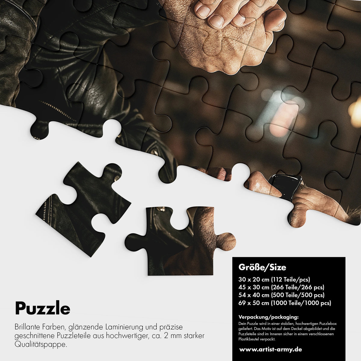 Arnold Schwarzenegger Terminator und Bud Spencer Armdrücken Puzzle Detail