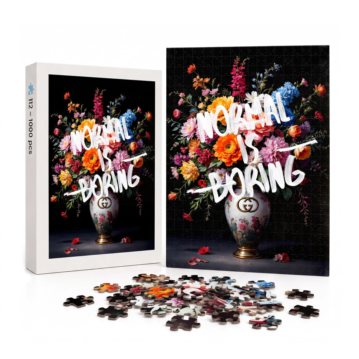 Normal Is Boring Puzzle – Blumen, Luxus & Statement Art