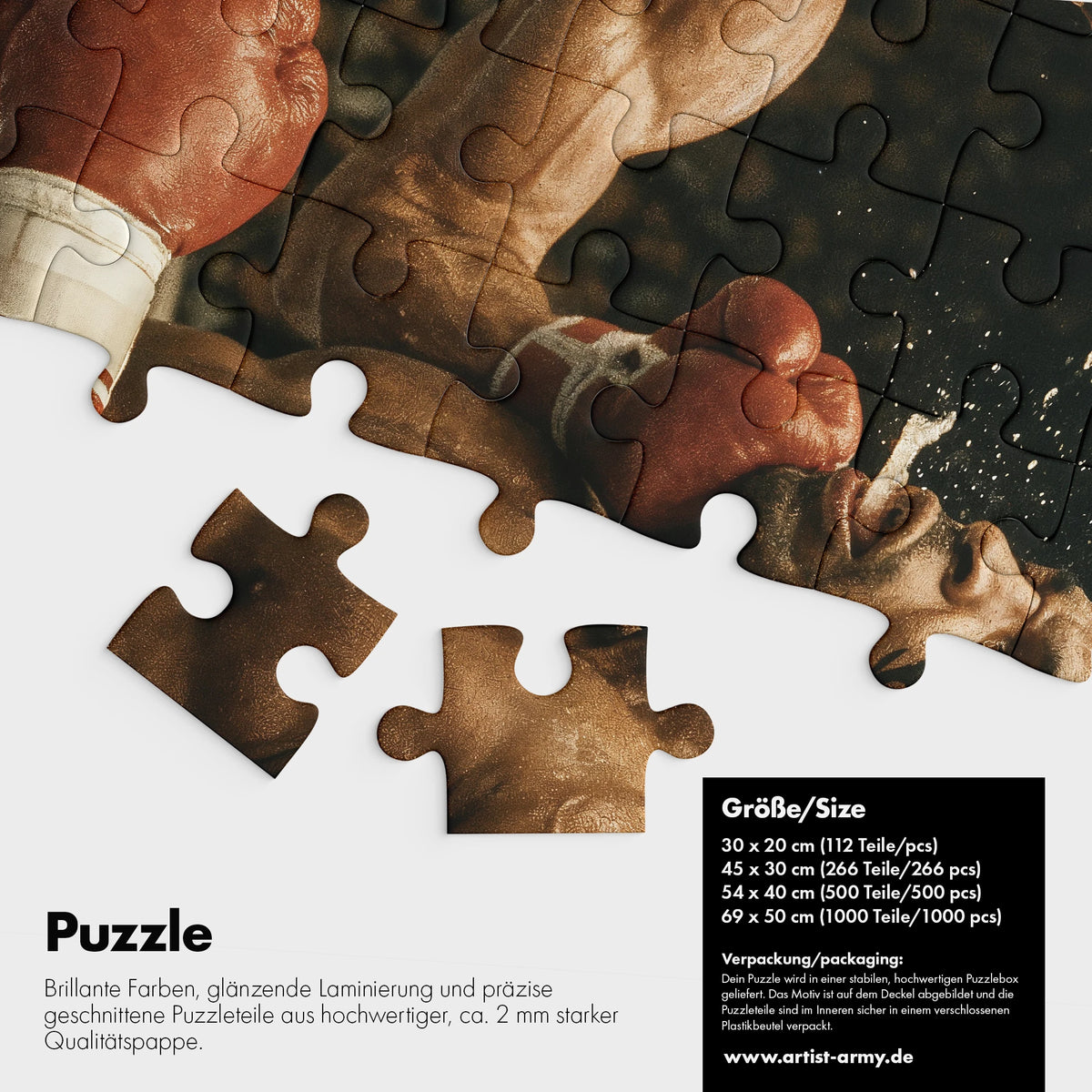 Rocky vs. Iron Mike 1000 Teile Boxen Puzzle Detailansicht