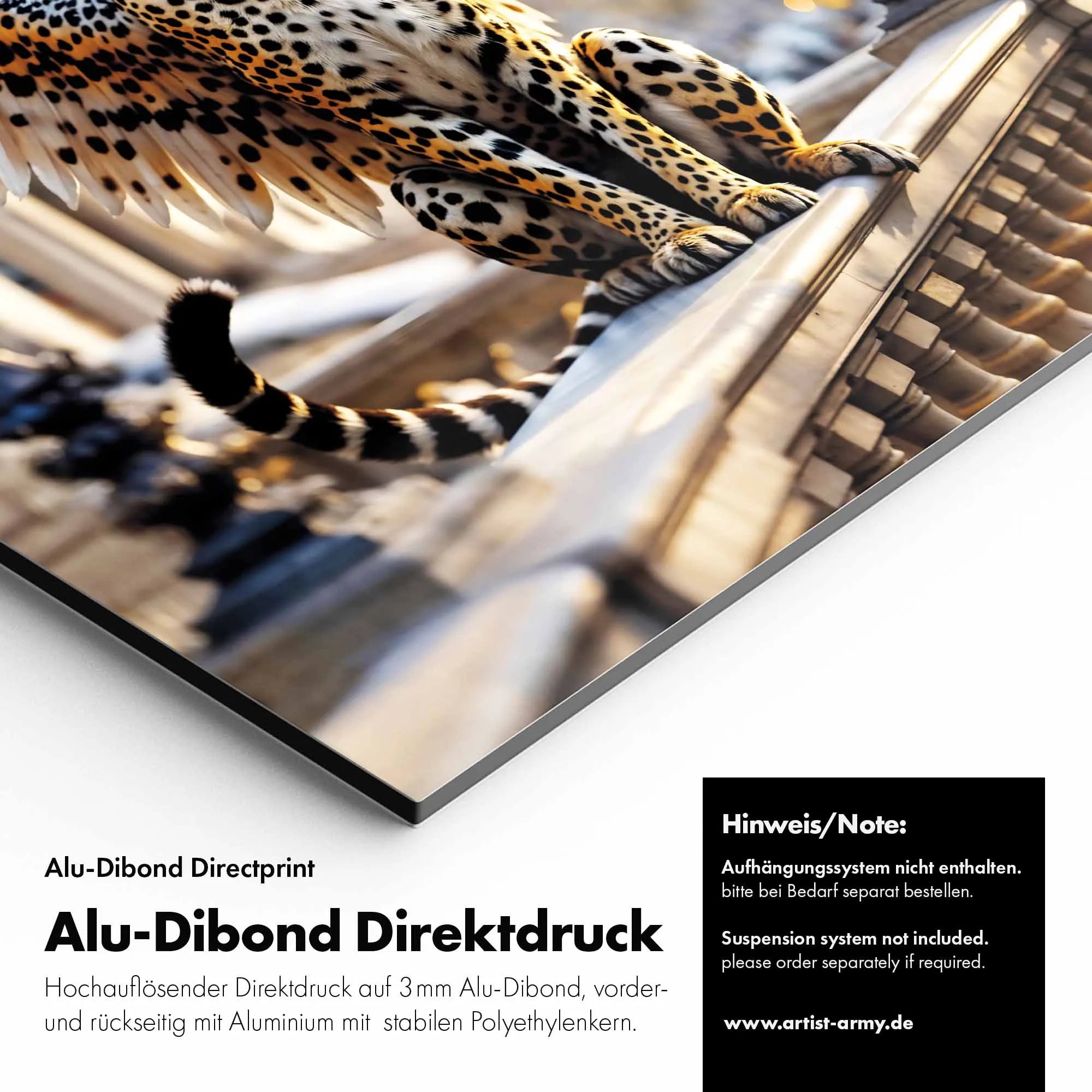 Artist Army Winged Cheetah Alu Dibond Detail