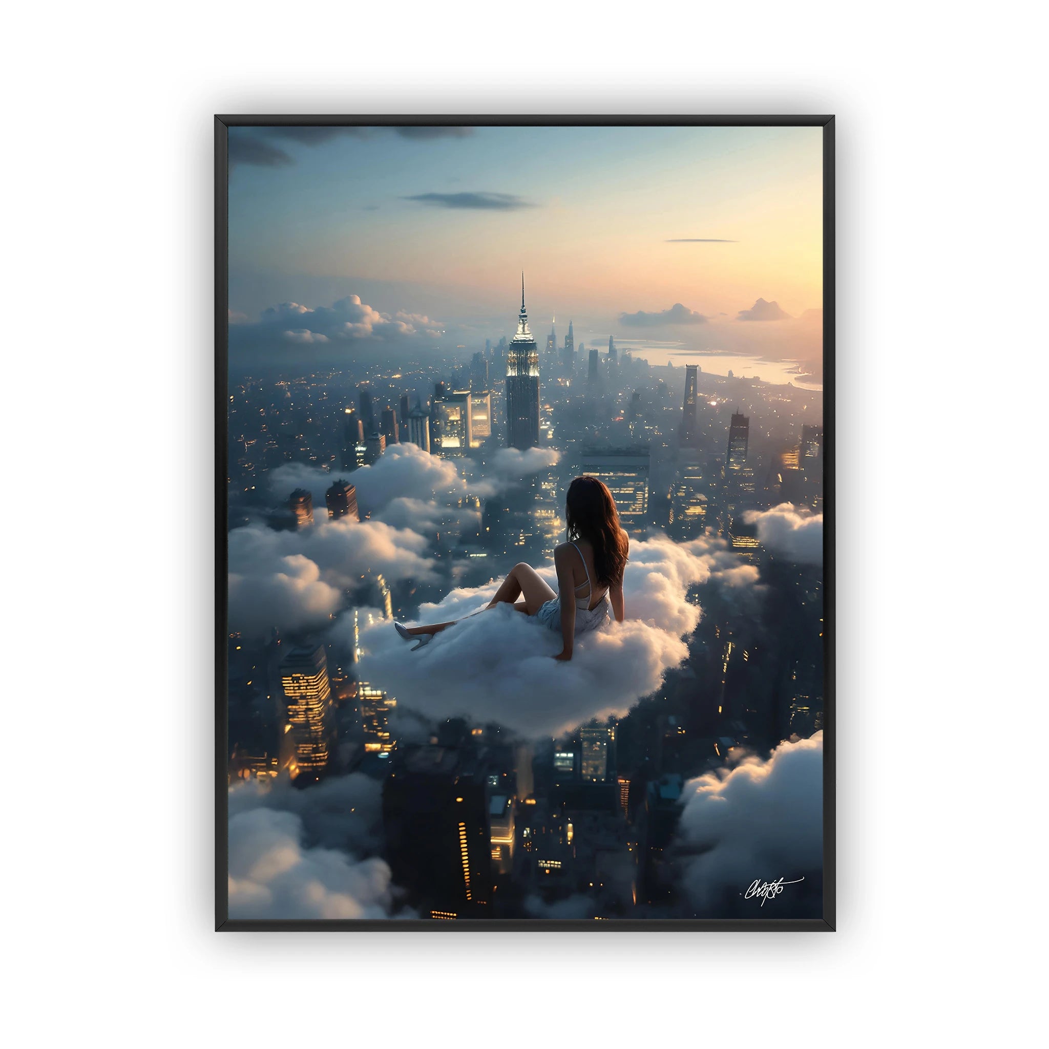 women-clouds-3-poster-black-frame